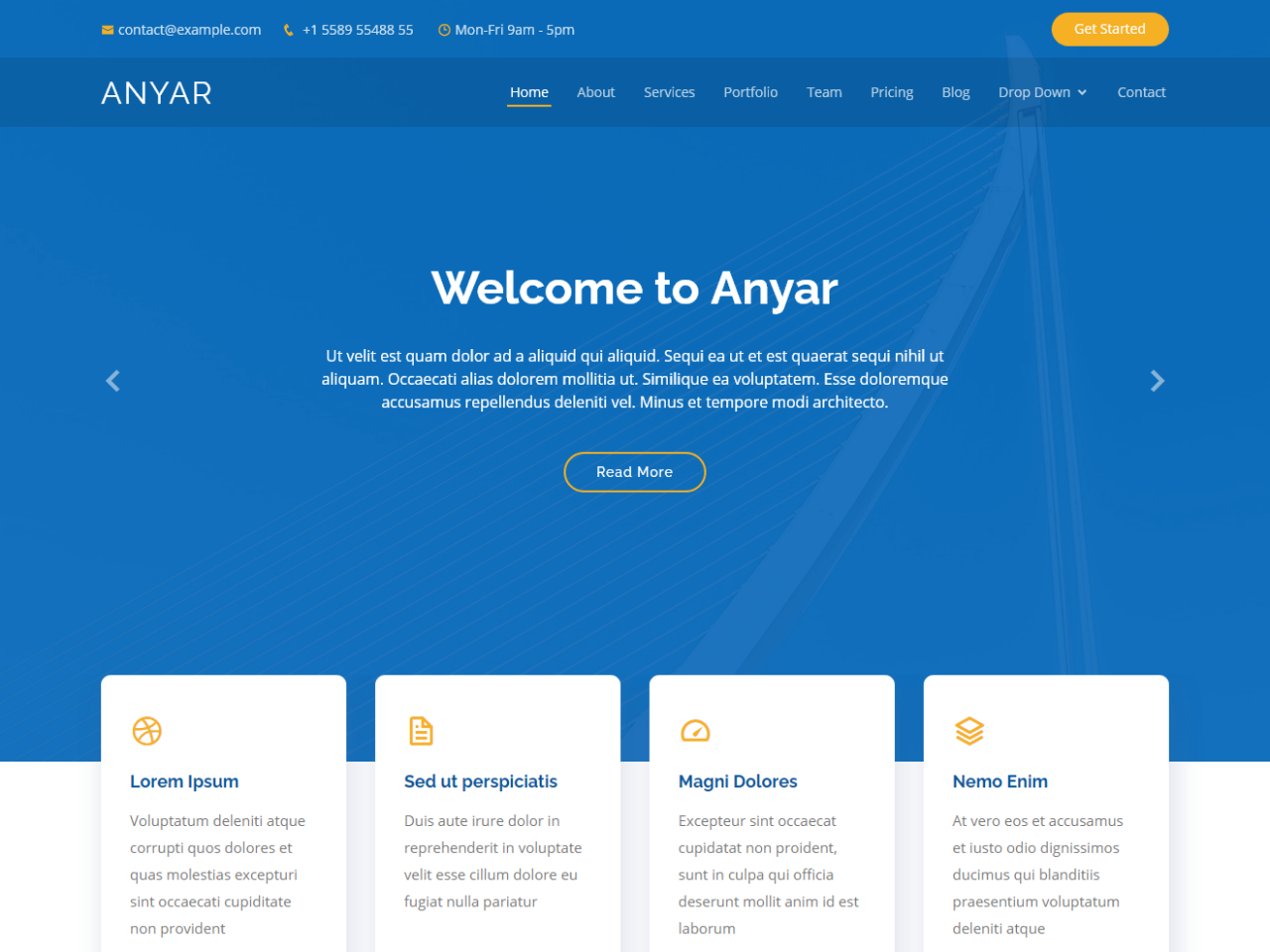 Anyar - 免费的多用途单页引导模板