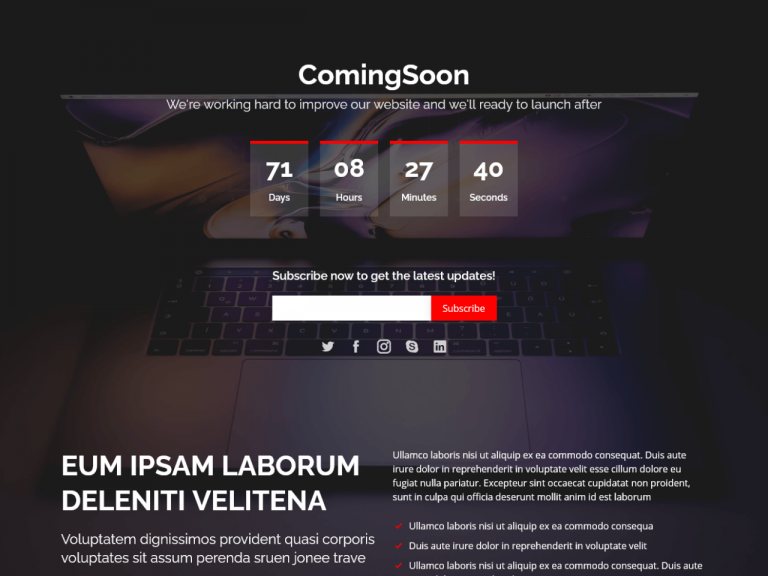 ComingSoon - 免费建设中的 Bootstrap 模板