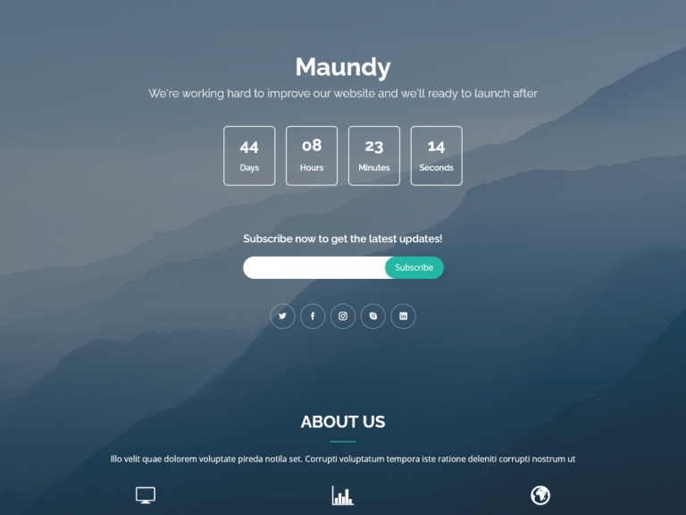 Maundy - 免费即将推出 Bootstrap 主题