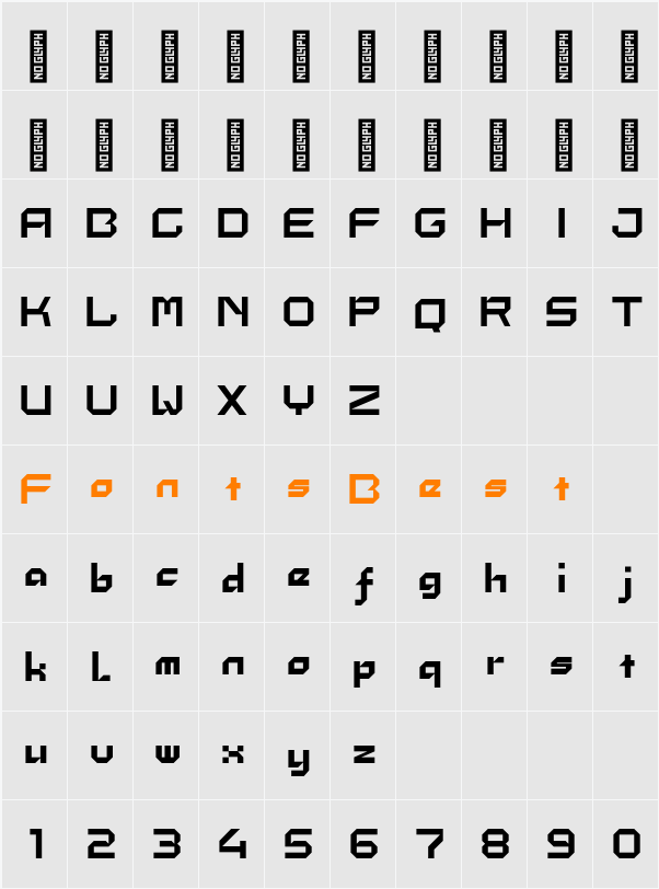 Jam mono Character Map