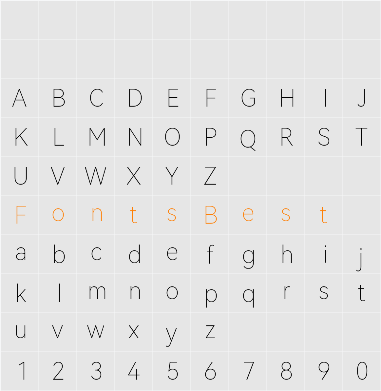 HarmonyOS Sans Thin 映射图