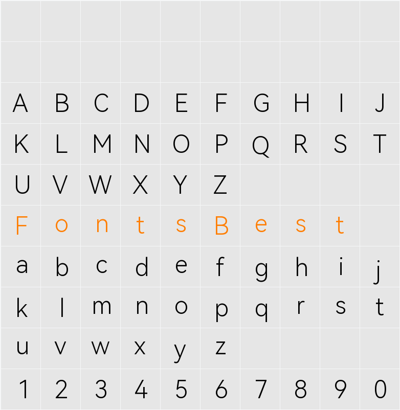 HarmonyOS Sans Light 映射图