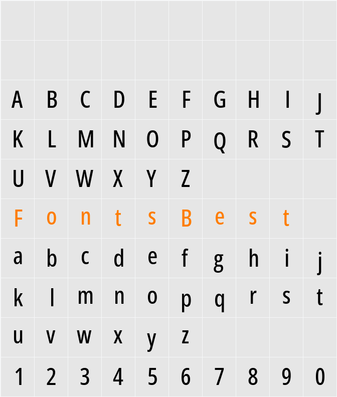Open Sans Condensed Medium Character Map