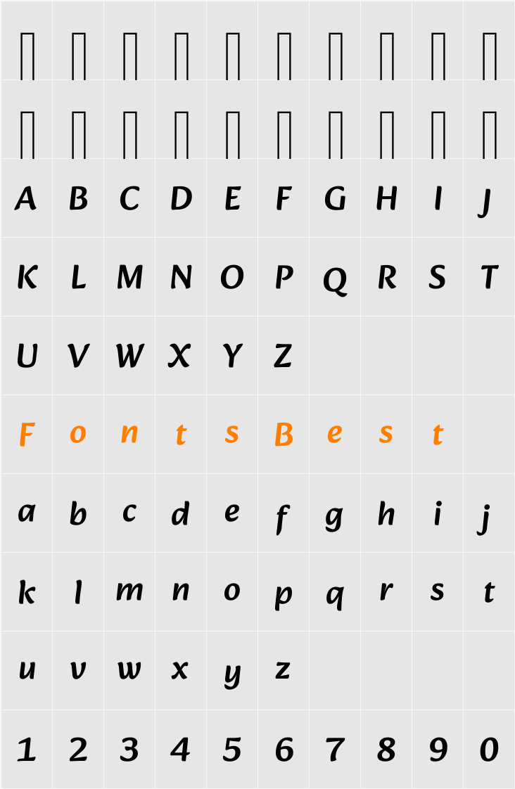 Alkatra Medium 映射图