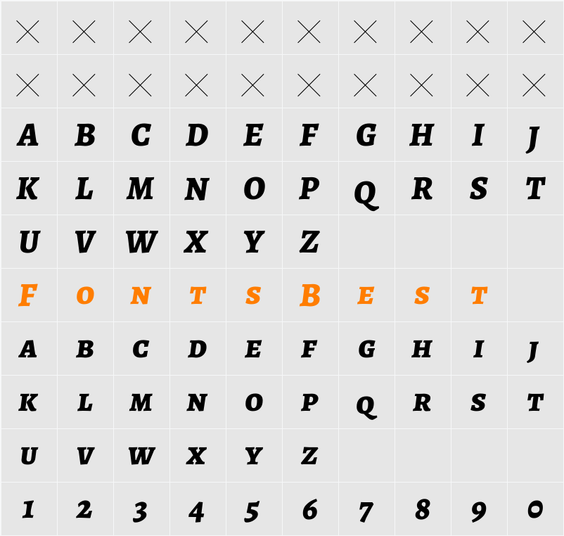 Alegreya SC ExtraBold 映射图